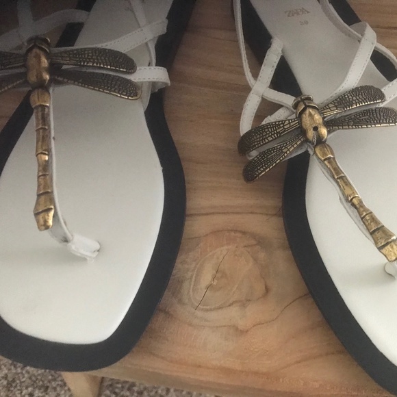 Zara White Dragonfly Sandals - Picture 3 of 6
